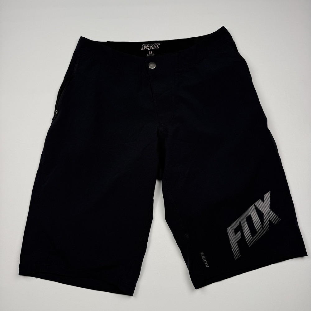 Fox Racing Indicator Bike Shorts Mens 32 Black Stretch Outdoor Cycling MTB